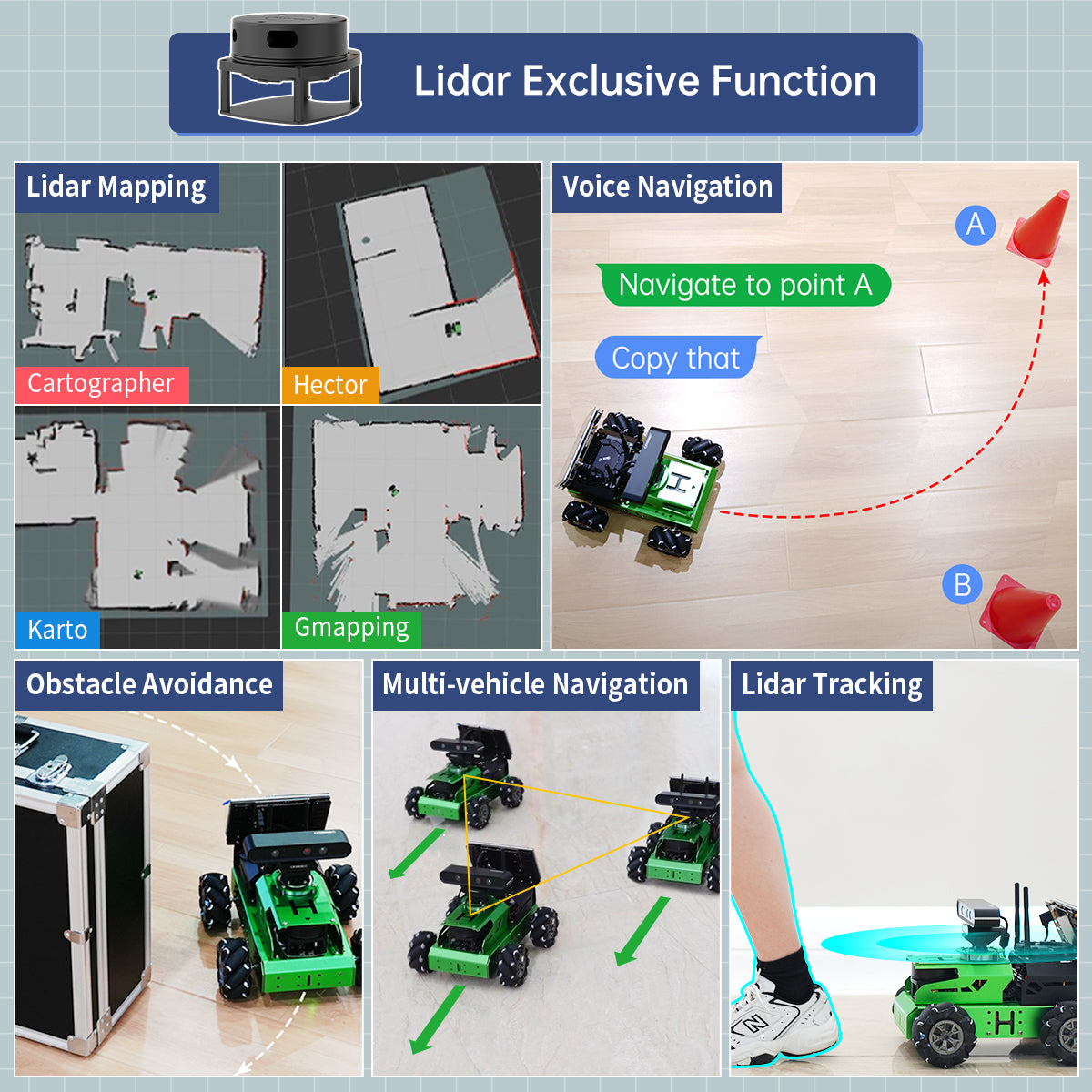 Hiwonder JetAuto AI Robot Kit, NVIDIA Jetson Powered ROS1/ROS2 Educational Robot with multimodal AI model (ChatGPT), Voice Control, SLAM & AI Vision Hiwonder JetAuto AI Robot Kit, NVIDIA Jetson Powered ROS1/ROS2 Educational Robot with multimodal AI model (ChatGPT), Voice Control, SLAM & AI Vision